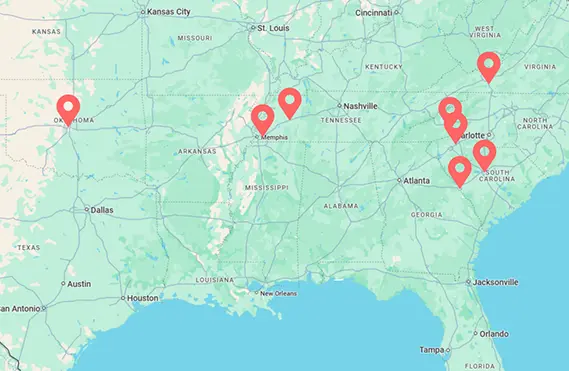 Bath Fitter South Location Map